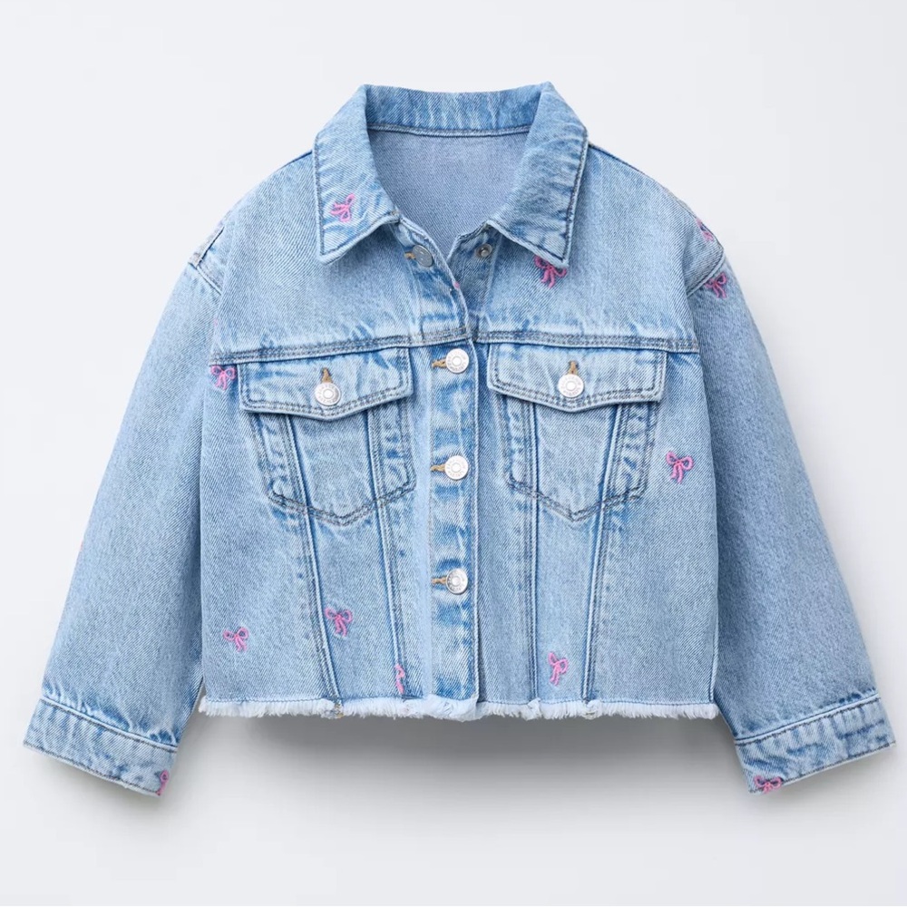 Zara Kids Bow Denim Jacket NWT